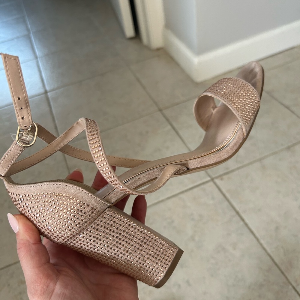 Rhinestone light pink heels